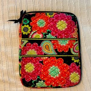 Vera Bradley laptop sleeve with internal pocket, pink and orange floral pattern
